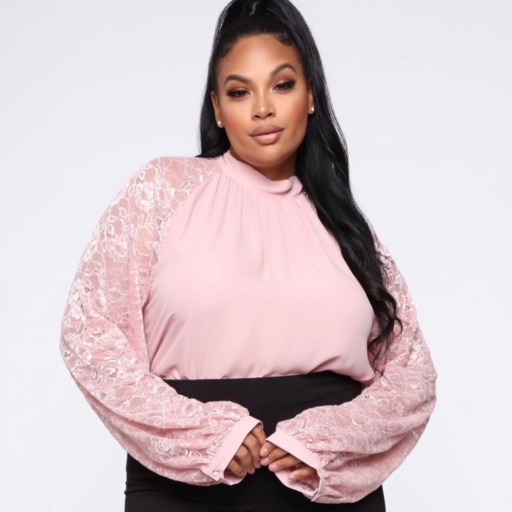 Long lace Mauve Blouse